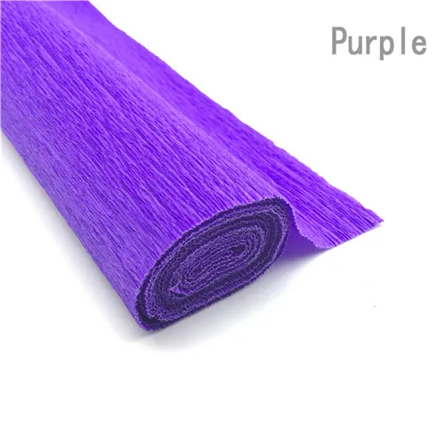 250*50 см/рулон цветная гофрированная бумага ручной работы крафт-бумага DIY цветы оберточная бумага Goffer для украшения дня рождения, свадьбы - Цвет: Purple