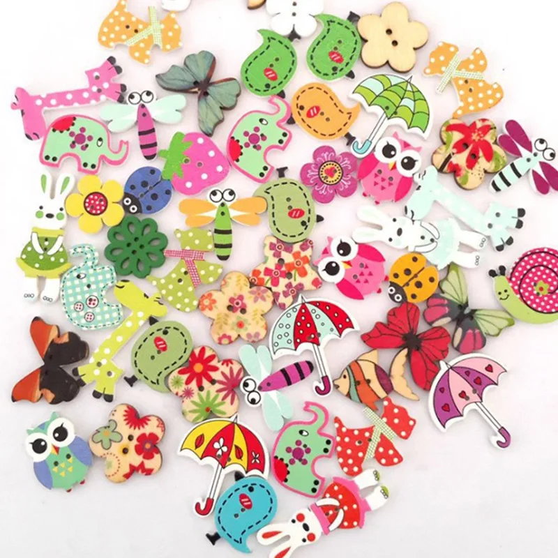 

50pcs/Pack Animal Flower Combination Cartoon Printed Patches Practical DIY Handmade Sewing Decoration Clothing Accessories