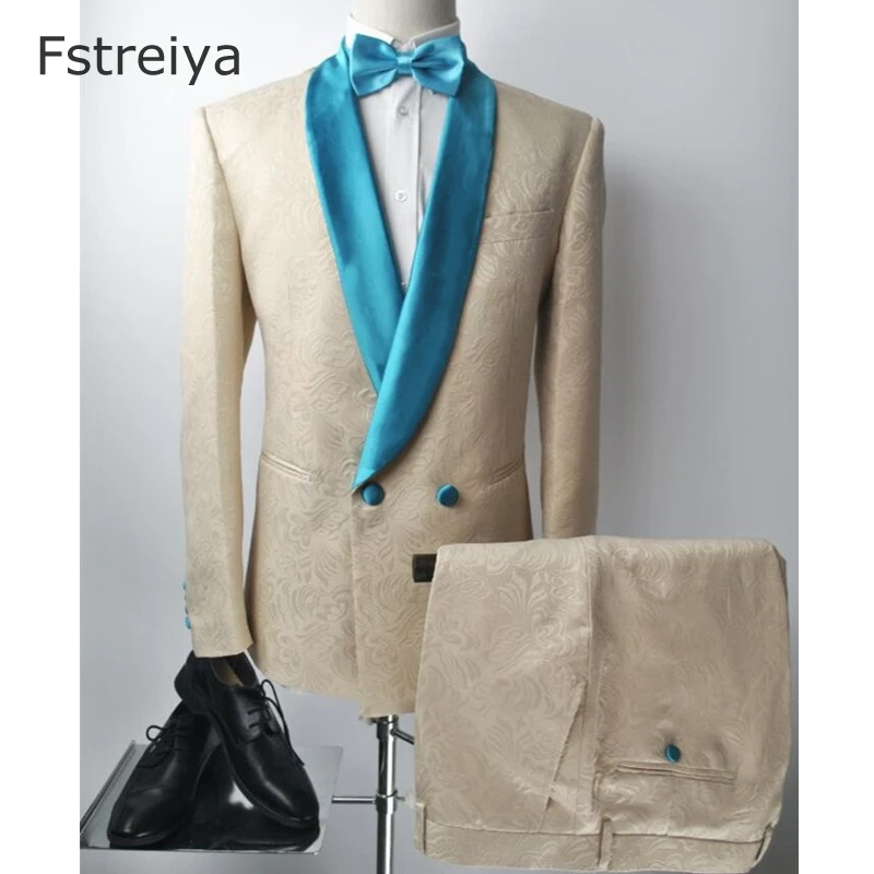 Customized Men double breasted suit with pants for wedding tailored slim fit suits custom made Groom Tuxedo mens clothing 2 pcs Customized Men double breasted suit with pants for wedding tailored slim fit suits custom made Groom Tuxedo mens clothing 2 pcs