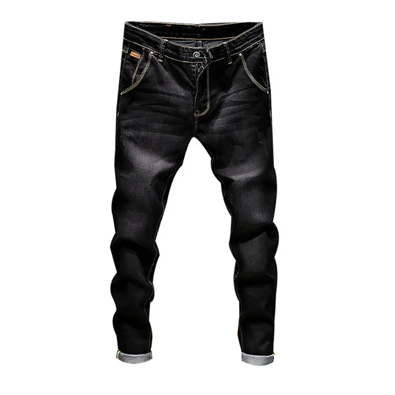 NIBESSER Stretch Denim Pants Solid Slim Fit Jeans Men Casual Biker Denim Jeans Male Street Hip Hop Vintage Trouser Skinny Pant