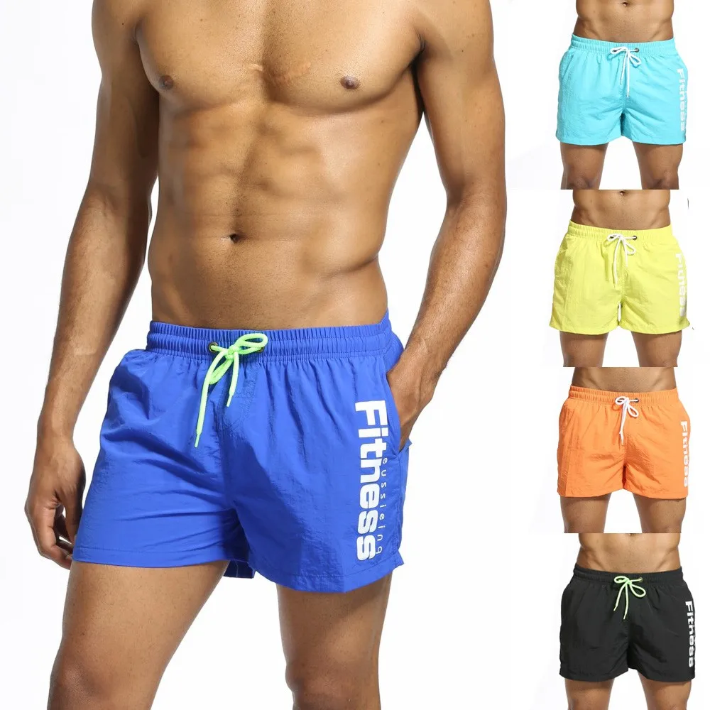 

Swimming Pants For Men Solid Sexy Underwear Mens Boxer Shorts Quick Dry Beach Surfing Running Swim W0321