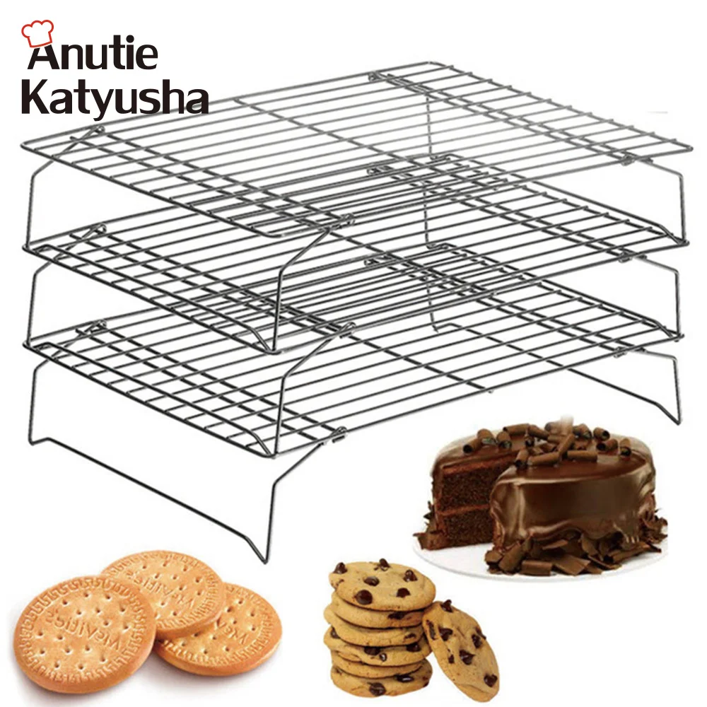 Buy 3 Tier High carbon Steel Nonstick Stackable Grid Baking Cooling Rack Cake