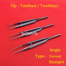 Пинцет с круглой ручкой 11 см, двойной инструмент для век, щипцы из тонкой ткани, офтальмологические инструменты из нержавеющей стали