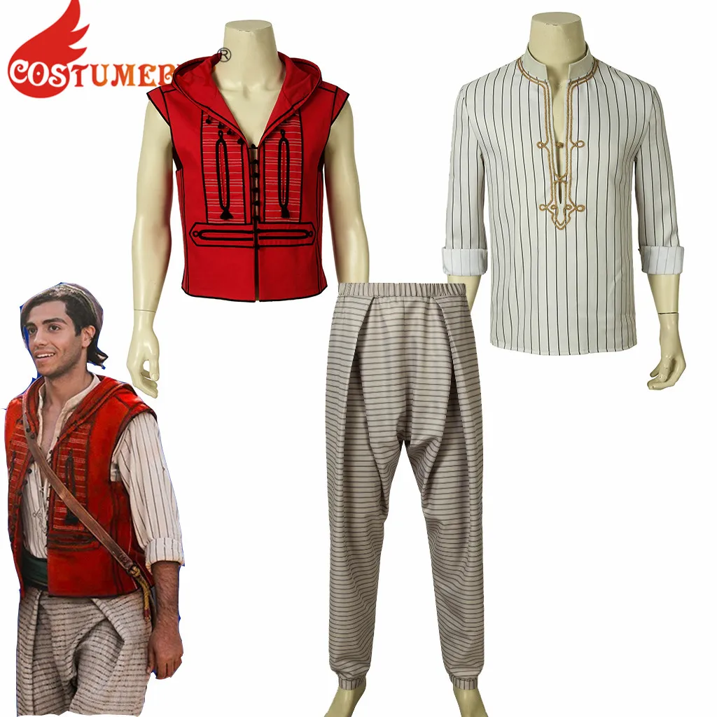 

CostumeBuy Aladdin Mena Massoud Prince Lamp Cosplay Vest Shirt Pants Costume L920