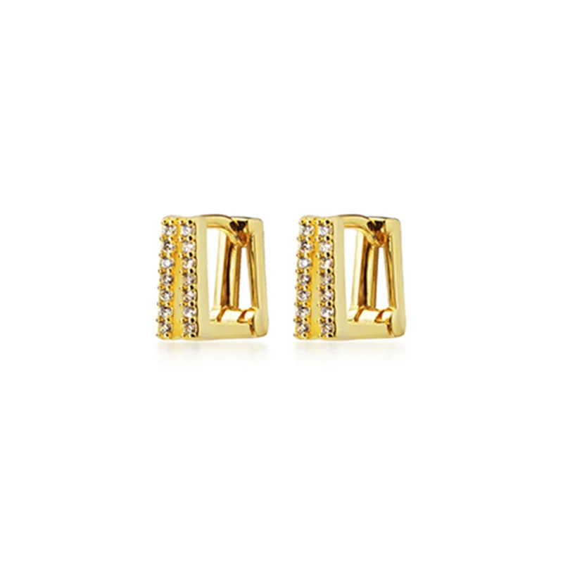 Gold Минималистичное серебро 925 пробы для женщин Простые геометрические статуэтки серьги-кольца Goid цвет Модные женские ювелирные изделия - Окраска металла: Gold