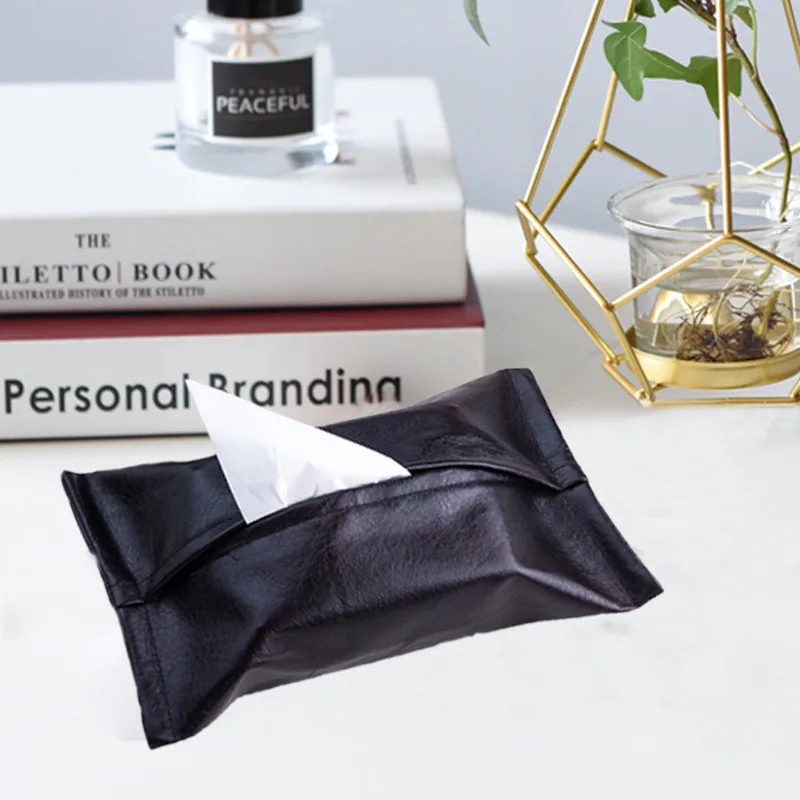 

Chic Tissue Case Box Container PU Leather Waterproof Home Car Towel Napkin Papers Bag Holder Box Case Pouch Table Decoration