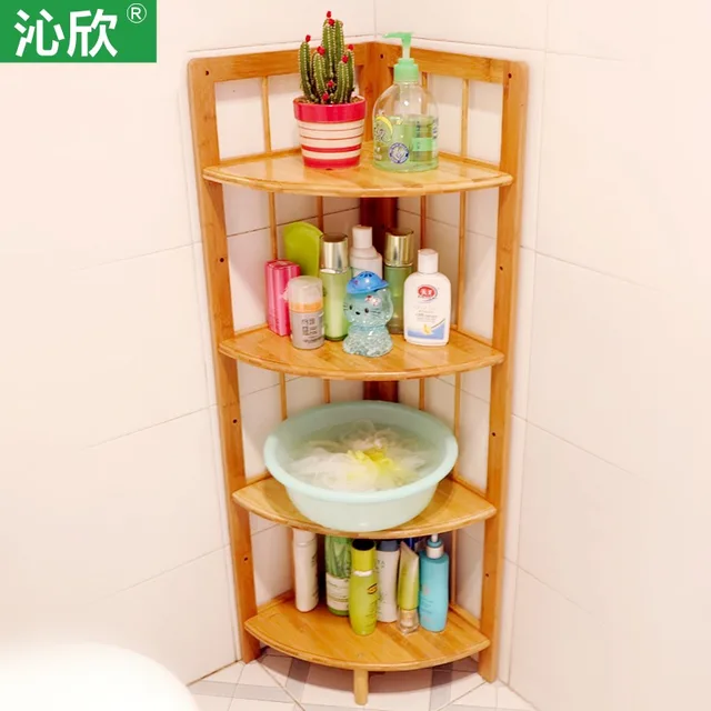 Bambus bad boden eckregal badezimmer regal waschbecken hause holz ... Bambus bad boden eckregal badezimmer regal waschbecken hause holz ...