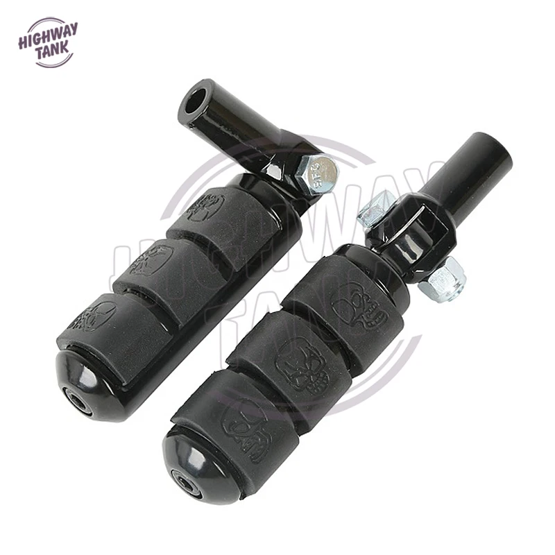 Anti Vibration Rubber Skull Motorcycle Foot pegs & Supports Mounts Moto