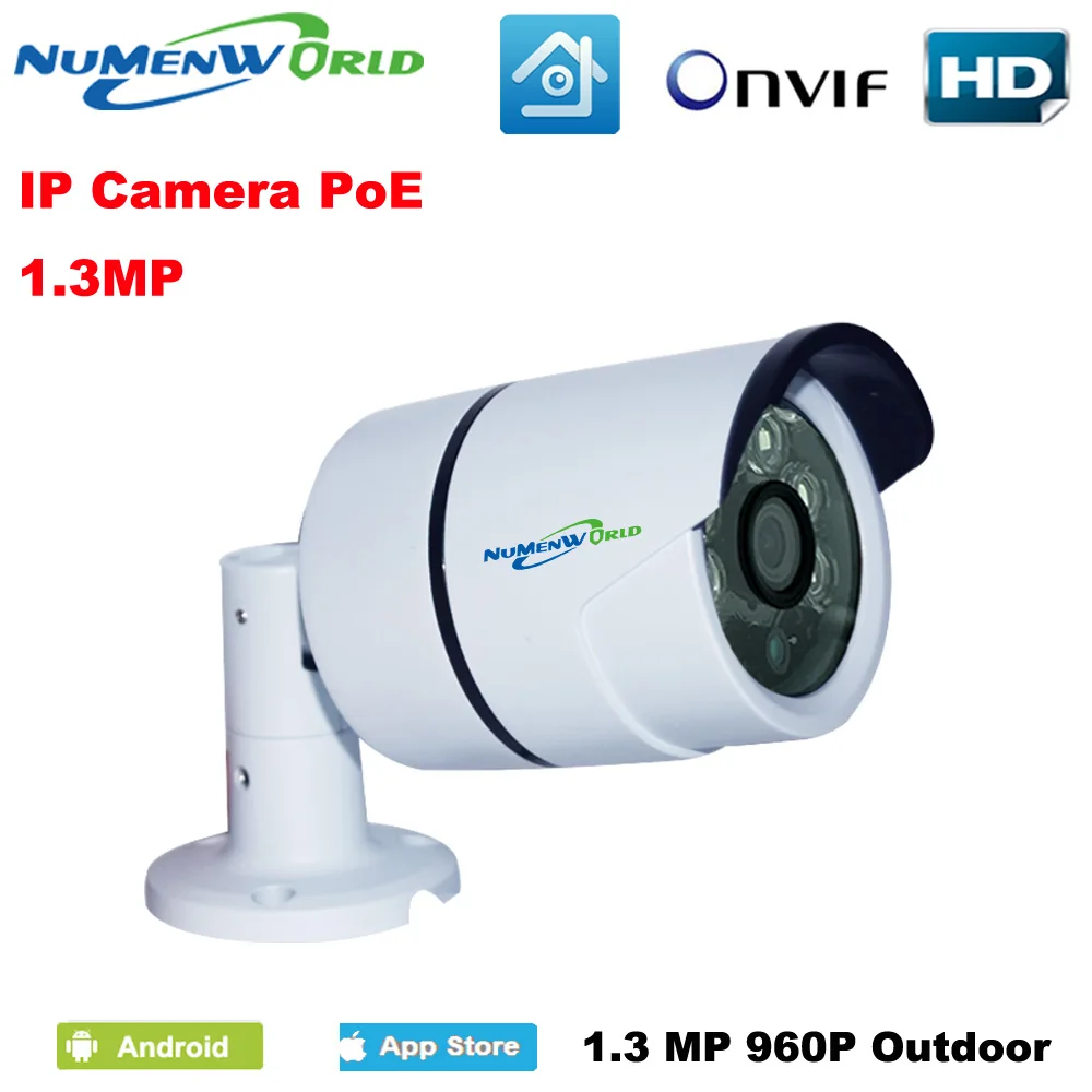 HD IP камера POE наружная 1.3MP 1280x960P ночное видение ONVIF H.264 датчик движения оповещения