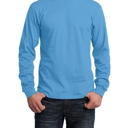 Port & Company PC54LS Mens Long Sleeve Core Cotton Tees Aquatic Blue - Extra Large (1)