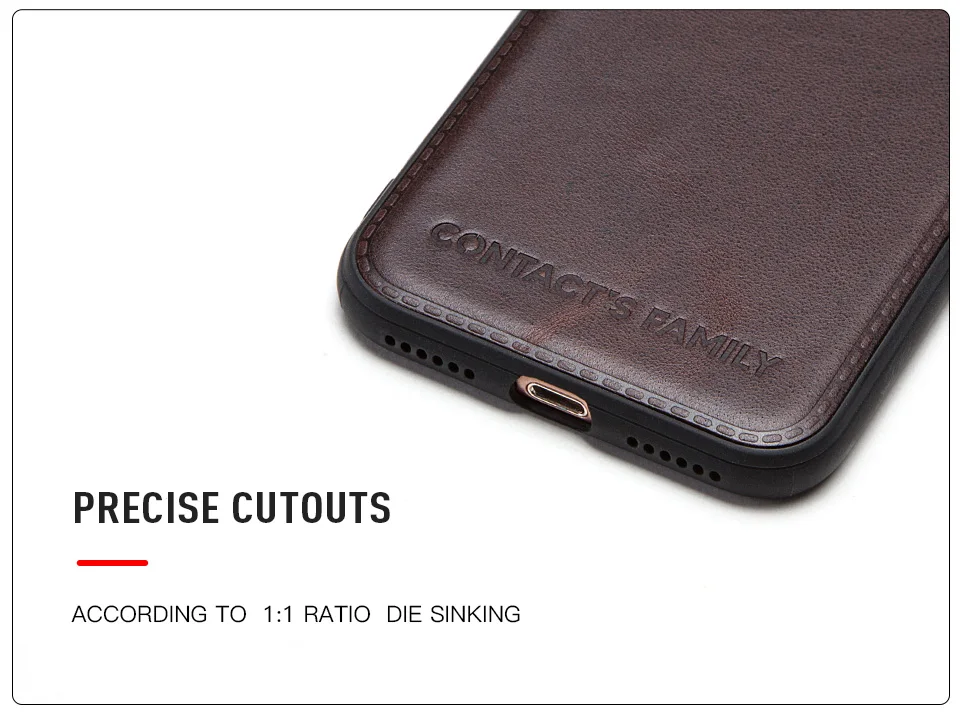 CONTACTS FAMILY Genuine Leather Flip Case For iPhone 8 7 Retro Wallet Case Cover For iPhone 7 8 Protective Phone Bag Shells case for iphone 7