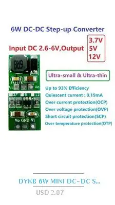 Dykb DC 5 V-9 V до 170V DC boost высокого Напряжение Питание модуль для газоразрядный индикатор светится часы трубка Magic Eye F QS30 в-14-12