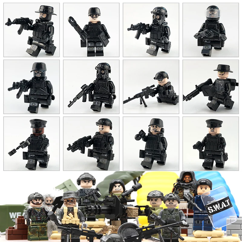 6pcs//set Military Desert Land force Army Building Blocks Bricks Figures Toys