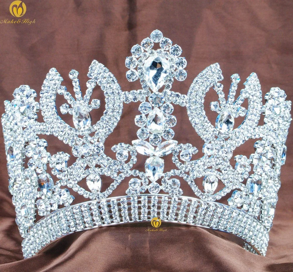 

Luxurious Miss Beauty Pageant Tiara Crown Contoured Austrian Rhinestone Women Headband Wedding Bridal Parade Prom Costumes