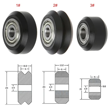 

CNC Openbuilds wheel POM with 625zz MR105zz Idler Pulley Gear Passive Round Wheel Perlin Wheel V type for V-Slot For 3D Printer