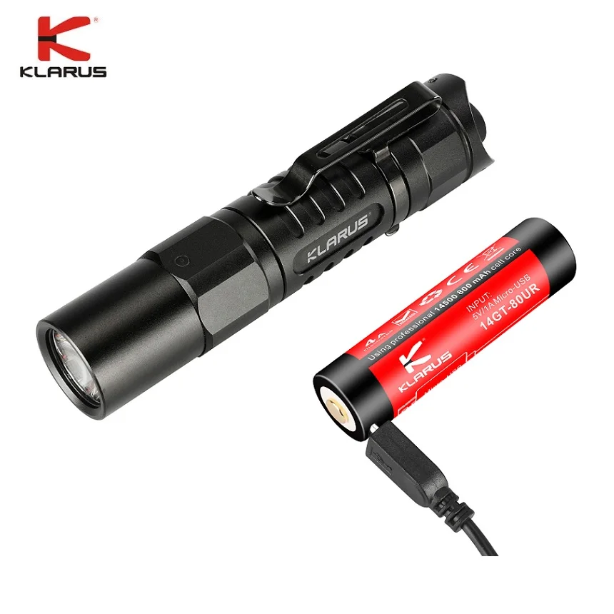 

Original Klarus XT1A LED Flashlight CREE XP-L HD V6 1000 lumens Tactical Flashlight Compact Handheld Torch with 14500 battery