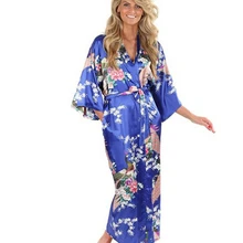 Горячая Распродажа синее женское шелковое вискозное платье кимоно юката китайское женское сексуальное белье пижамы размера плюс S M L XL XXL XXXL A-046