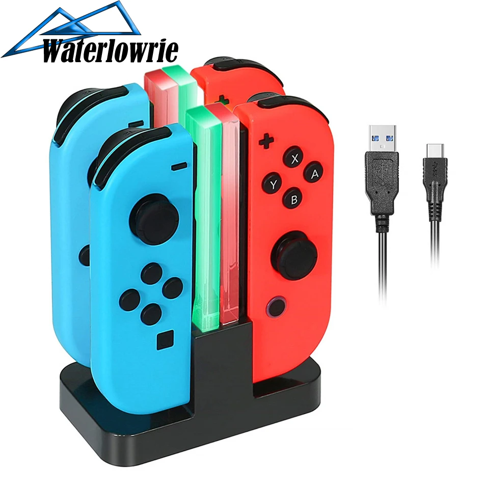 

LED Charging Dock Station Charger Cradle For Nintendo Switch 4 Joy Con Controllers 4 In 1 Charging Stand For Nintend Switch NS