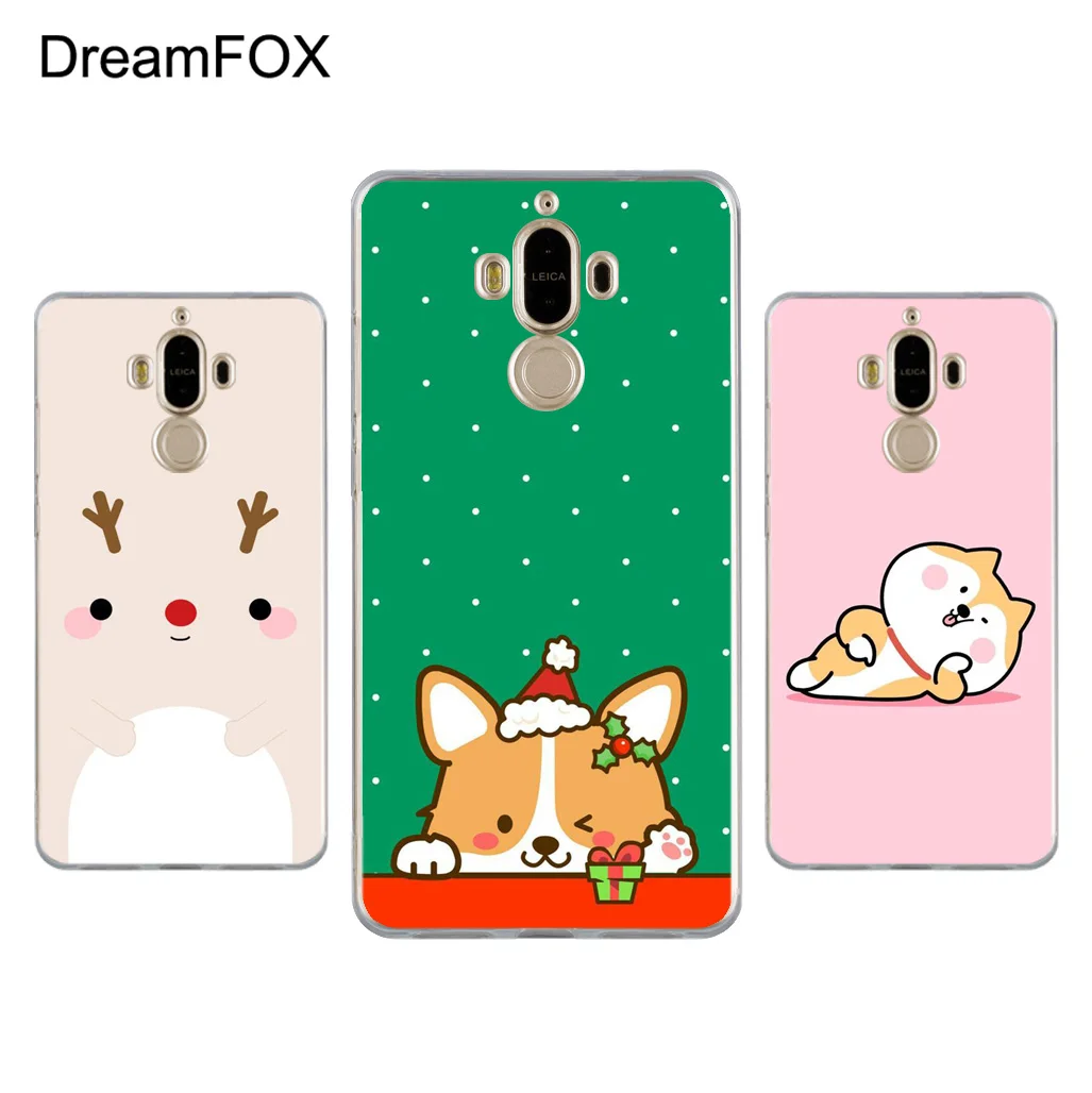 DREAMFOX M317 Cut Corgi Soft TPU Silicone Case Cover For Huawei Mate Nova 2 9 10 20 30 Lite Pro Plus |
