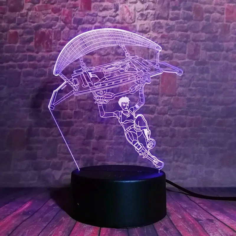  Battle Royale Figuras Juguetes 3D Nightlight LED 7 Colors Changing Desk Light PUBG Game Model Light