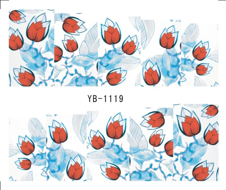 Наклейки для ногтей водяные переводные наклейки на ногти цветок Пион Роза сиреневый Буш YB1117-1122