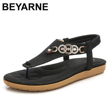 

BEYARNE Hot Women Sandals Casual Women Shoes Bohemia Flat Sandals Flip Flop Beach Shoes Woman Sandalie Female Comfort ShoesE654