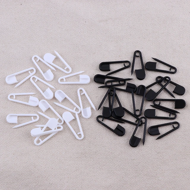 100Pcs/set Safety Plastic Tag Pin Black White Solid Color Fastener