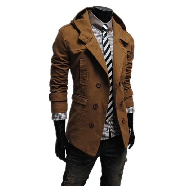 2016 New Sale Autumn And Winter Mens Trench Coat Double
