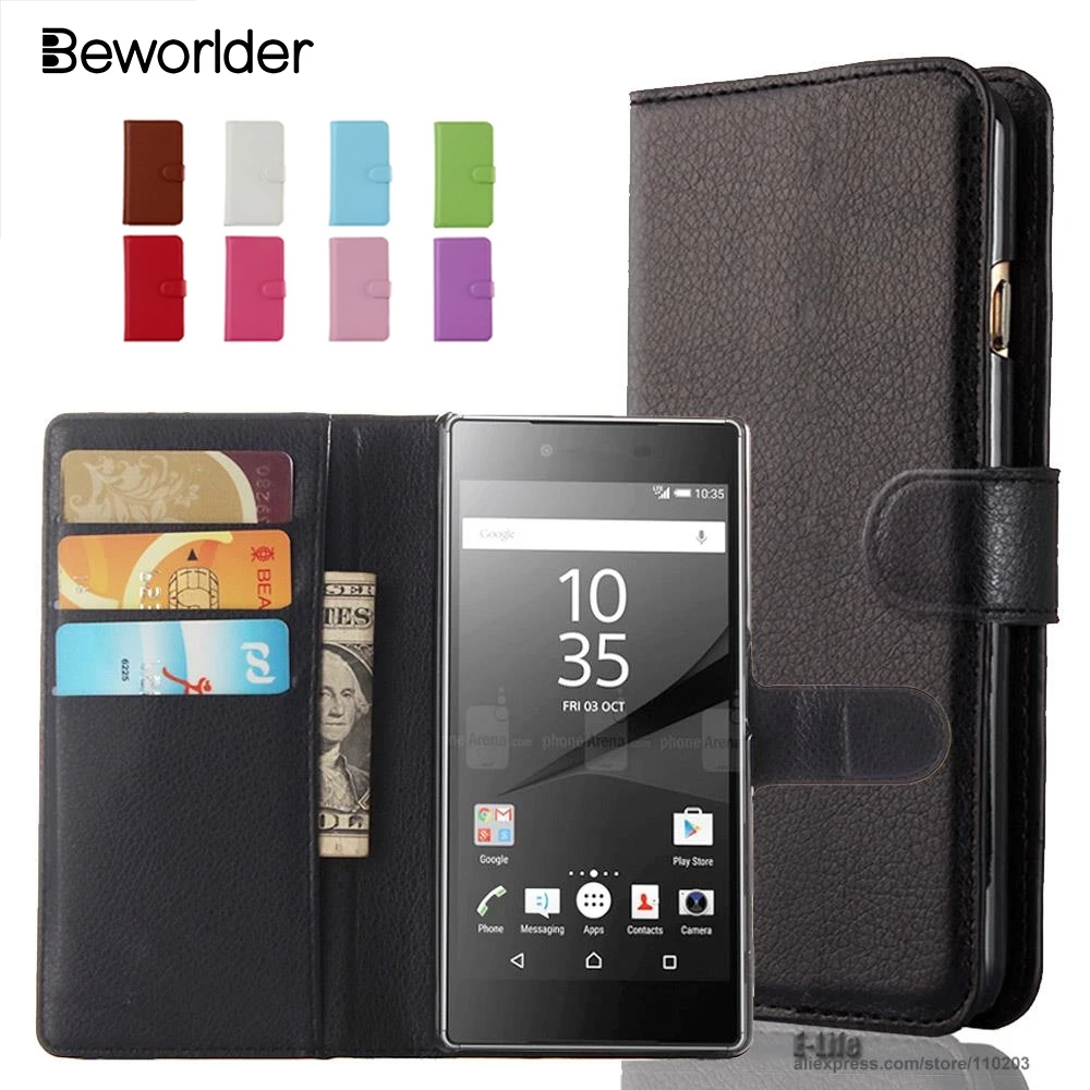 

Beworlder Wallet PU Leather Case For Sony Xperia Z1 Z2 Sony Z3 Z4 Z5 M4 Aqua M5 Cover For Sony E4 E4G C3 C4 C5 Case Card Holder
