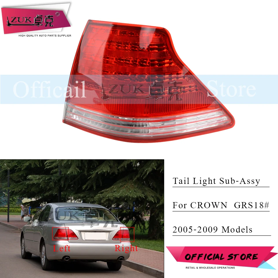 

ZUK Rear Bumper LED Tail Light Tail Lamp Brake Light Stop Lamp For TOYOTA CROWN 2005 2006 2007 2008 2009 GRS18# Taillight