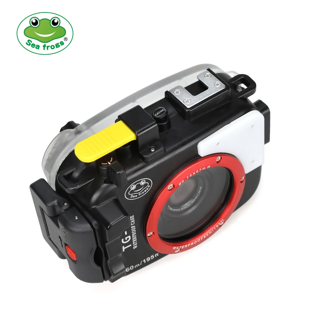 Seafrogs 40m/130ft TG5 Underwater Case Diving Waterproof Housing for Olympus TG 5 Camera with Red Filter 67mm and Fisheye lens|Сумки для