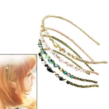 Хрустальная Золотая проволока модная блестящая повязка для женщин Красивая заколка для волос очаровательные заколки