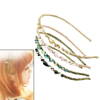 

2018 Fashion Bling Bling Shiny Crystal Gold Wire Headband for Women Beautiful Hair Clip Charming Hairpins