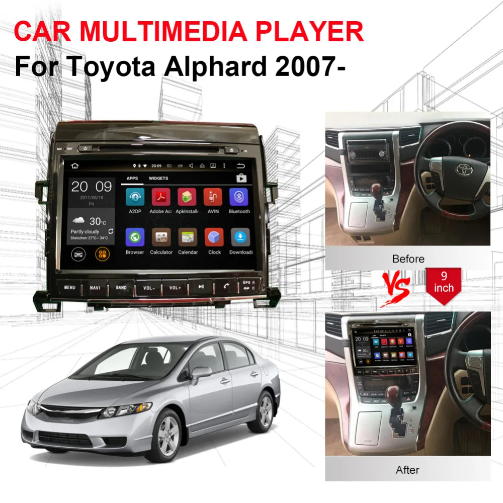 Flash Deal 2 Din Android 8.0 Octa Core 4GB RAM Car GPS Navigation For Toyota Alphard 2007-2014 CD DVD Multimedia Player Auto Radio Stereo 2 Flash Deal 2 Din Android 8.0 Octa Core 4GB RAM Car GPS Navigation For Toyota Alphard 2007-2014 CD DVD Multimedia Player Auto Radio Stereo 2