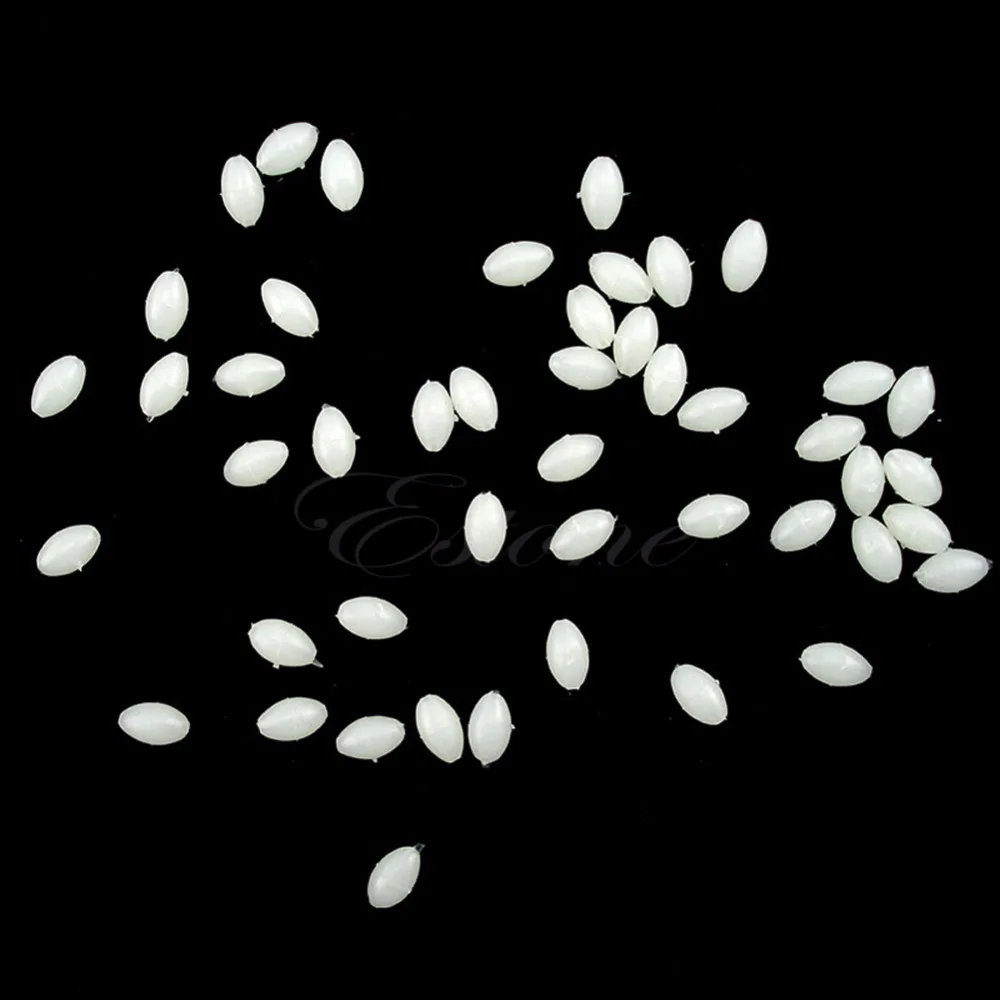 100 Pcs البيضاوي الصلب مضيئة الصيد الخرز البحر الصيد إغراء العائمة تعويم يتناول 6 ألوان 100 Pcs البيضاوي الصلب مضيئة الصيد الخرز البحر الصيد إغراء العائمة تعويم يتناول 6 ألوان