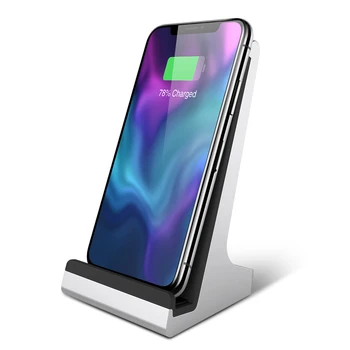 

Bestand 2-coil QI Wireless Charging Dock Charger Stand for iPhone 8/X/8 Plus and All Qi-Enabled Phones, Aluminium Alloy