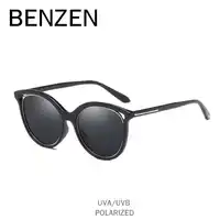 เบนซ์แว่นตากันแดด Cat Eye แว่นตากันแดด Vintage หญิงดวงอาทิตย์แว่นตา Polarized แว่นตา Shade สีดำกับกรณี 6562