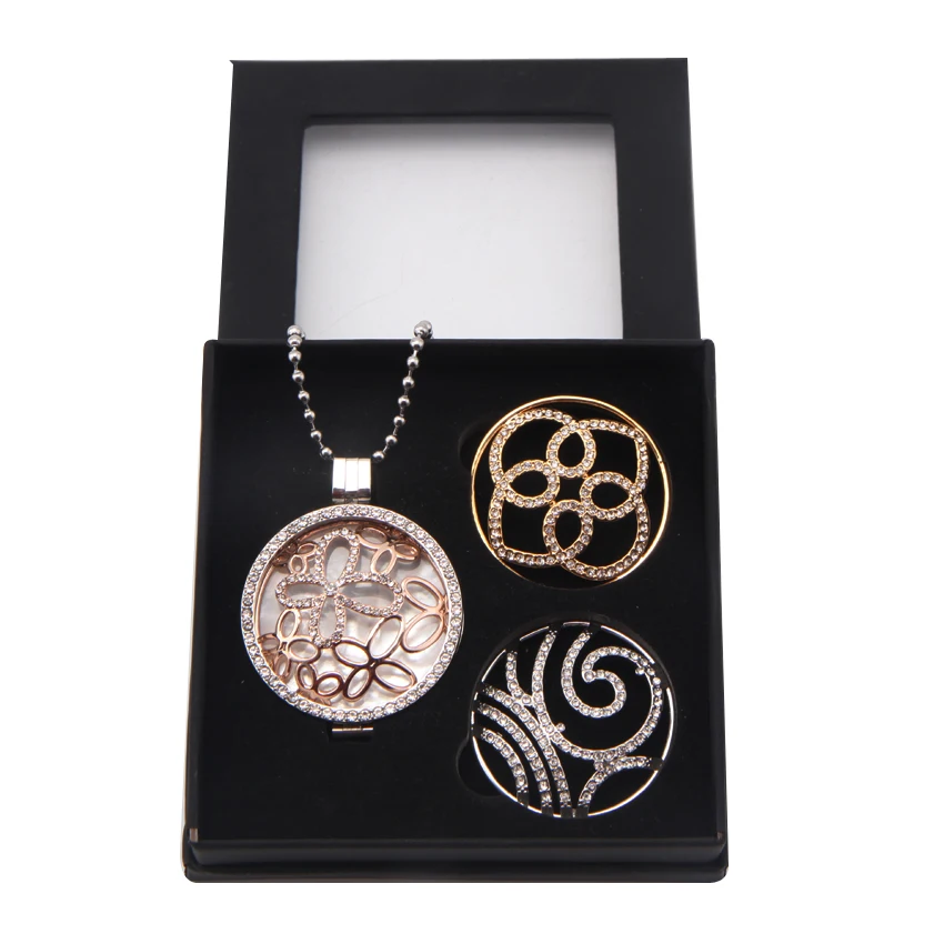 SANSHOOR Stainless Steel Flourish Flower Pendant Necklace Gift Box set with 2pcs Extra Speaking 3D Coin plus 80cm Bead Chain | Украшения и