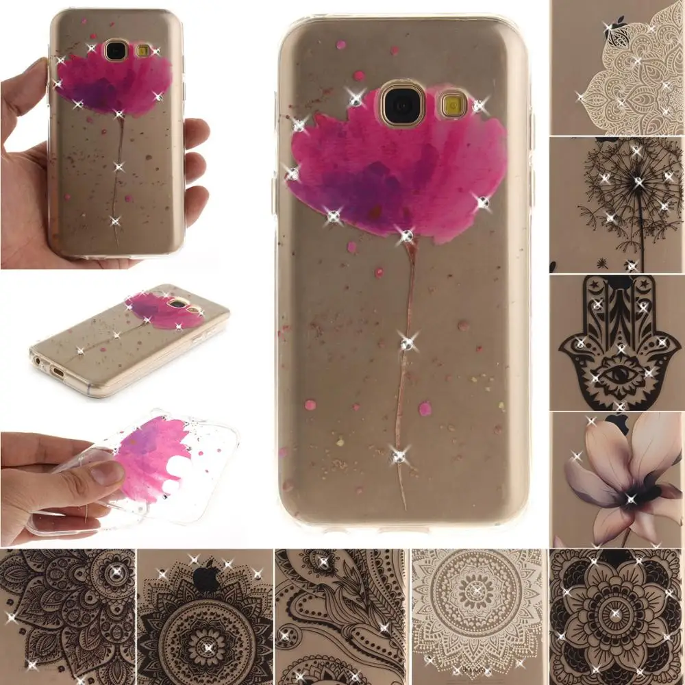 

Shiny diamond transparent FOR SAMSUNG A3 2017/A320 case TPU IMD suitable for FOR SAMSUNG A5 2017/A520 cartoon back cover Case