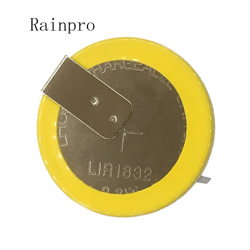 

Rainpro 1PCS/LOT LIR1632 1632 3.6V with soldering foot rechargeable battery Button Cell Battery lithium battery