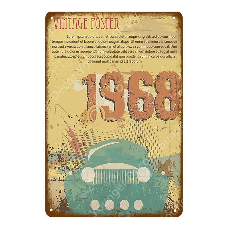 Vintage Home Decor Classic Car Bus Truck Campervan Metal Signs Painting Art Poster Garage Pub Bar Plate Wall Plaque YH046 - Цвет: YD3032H