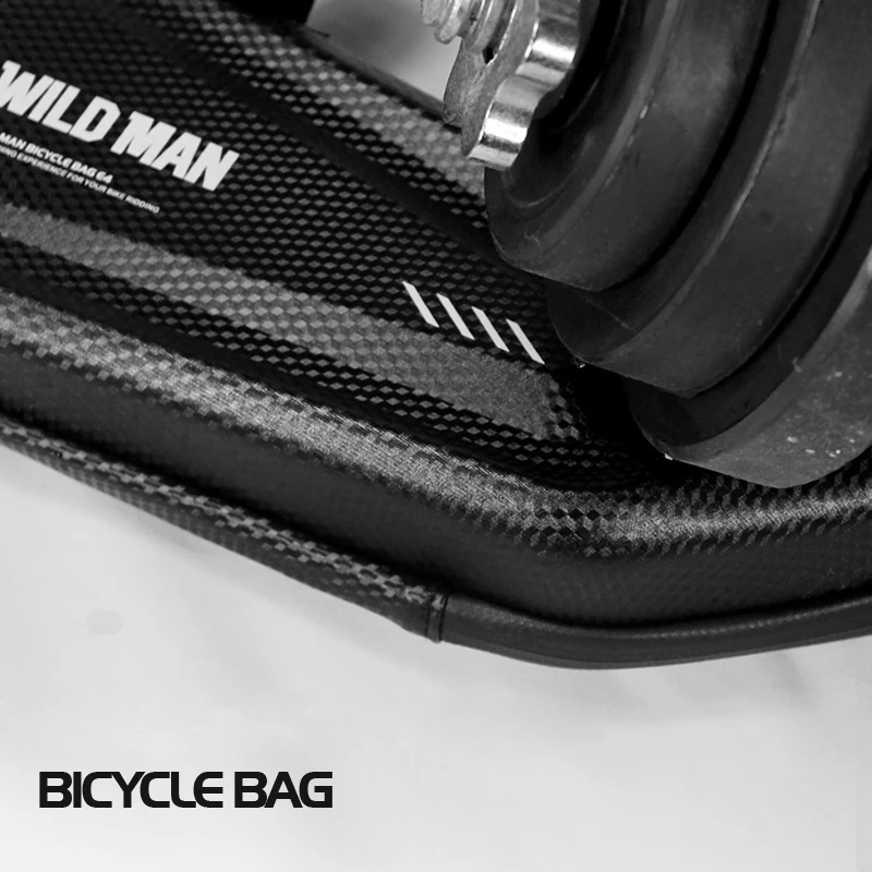 Top WILD MAN Waterproof Bicycle Touch Screen Cellphone Bag Storage Front Frame Tube Triangle Bag Anti Pressure Bike Tail Saddle Bag 2