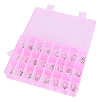 

Adjustable Plastic 24 Compartment Storage Box Case Bead Rings Jewelry Display Organizer Container