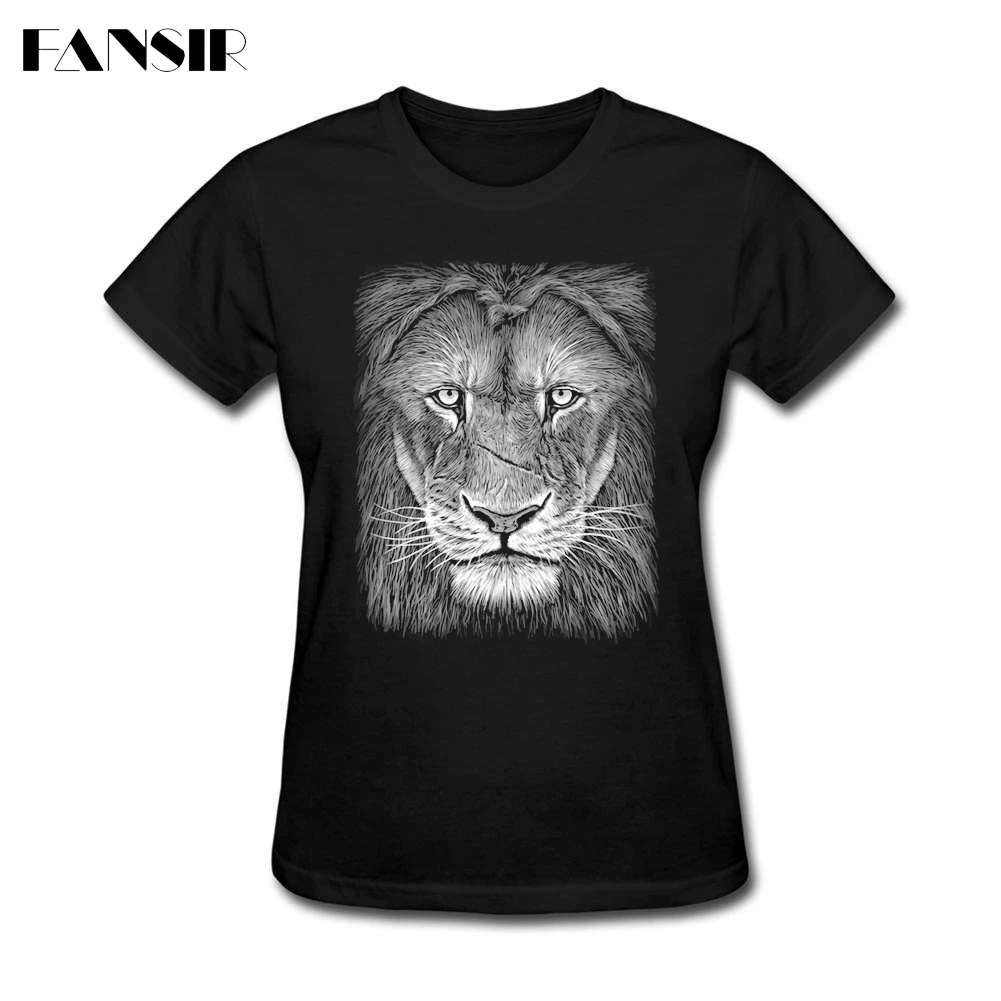 

Women Round Neck Lion Tshirts Woman Funny T Shirts Cheap Sale Short Sleeve Female T-shirts Tops