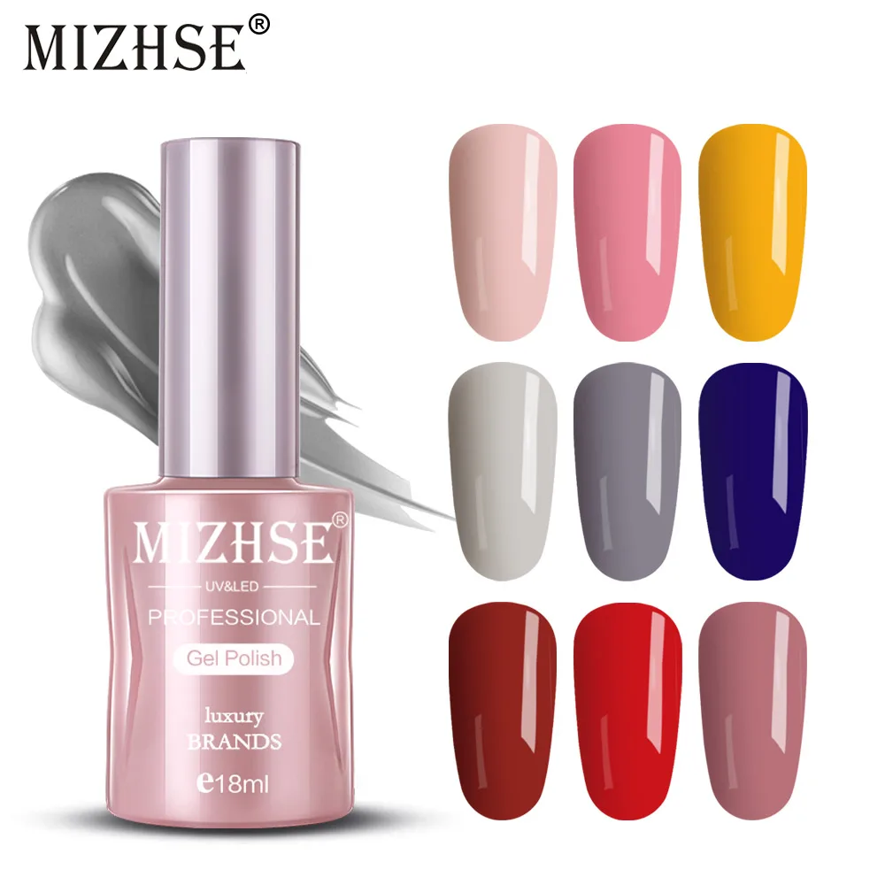 

MIZHSE 18Ml Gel Polish Set UV Vernis Semi Permanent Primer Top Coat Top Base Varnish Nail Art Manicure Gel Lak Polishes Nail