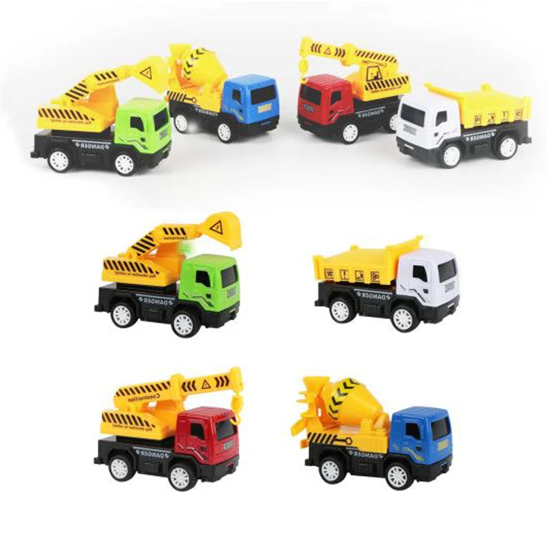 

4 Pcs/set Alloy Engineering Car Toys Diecast Pull Back Excavator Forklift Crane Simulation Model Educational Toy Gift for Kids