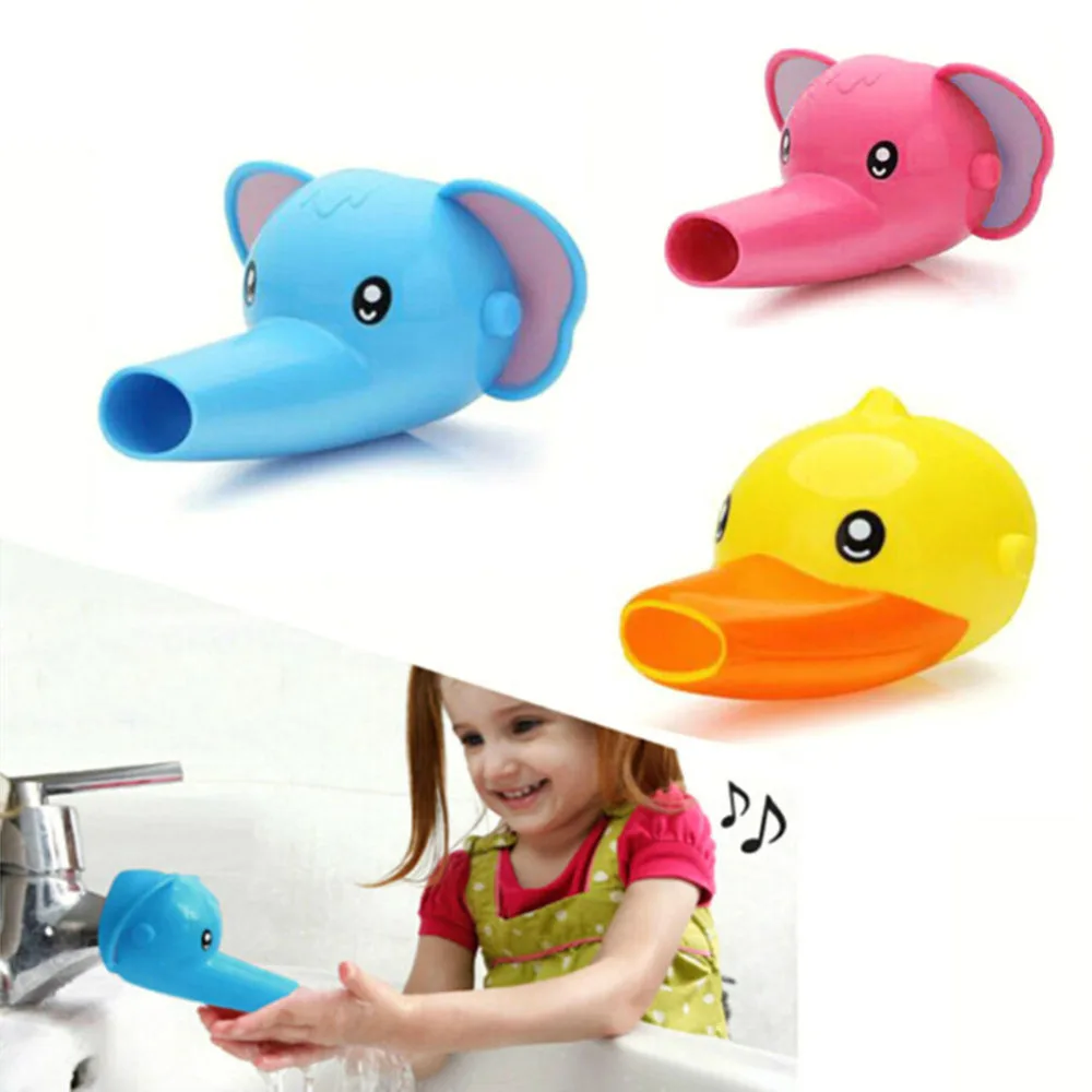 مضحك الكرتون المياه صنبور الموسع بالوعة بالوعة مقبض الموسع للطفل الاطفال الطفل اليدين دليل الاستحمام اكسسوارات
