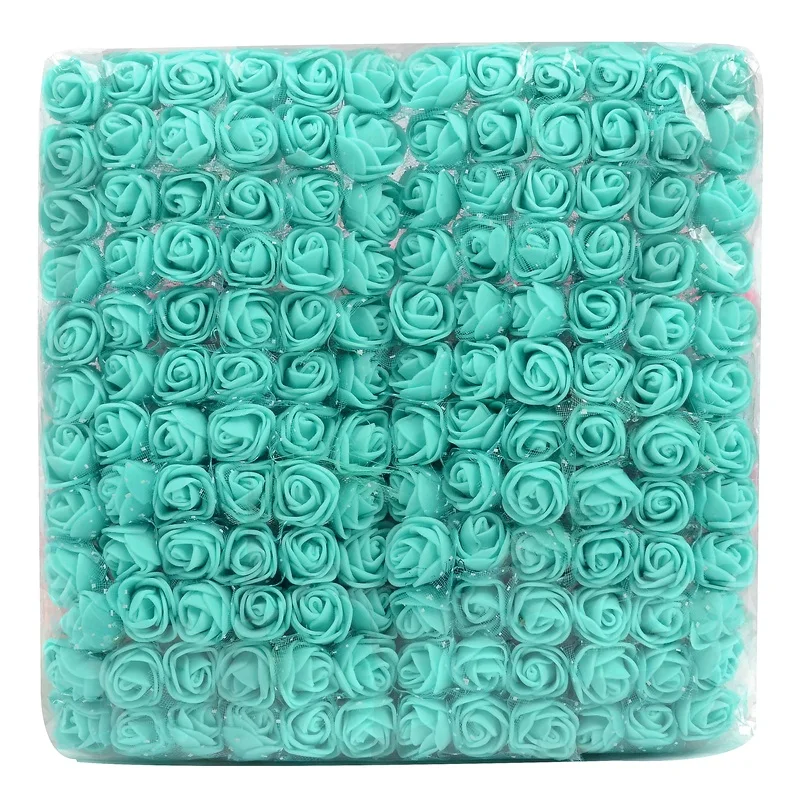144pcs Artificial Flowers 2cm Mini Foam Rose Artificial Flower Bouquet Wedding Flower Decoration Scrapbooking DIY Wreath Fake Rose Flowers