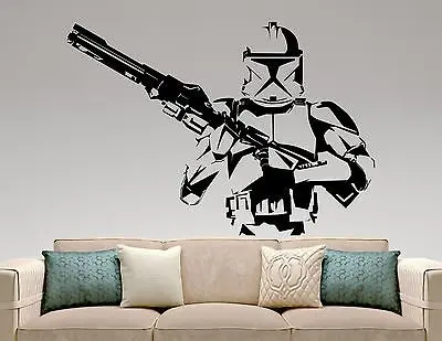 

Star Wars Wall Decal Stormtrooper Vinyl Sticker Movie Hero Art Bedroom Decor E577