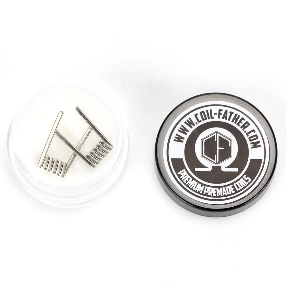 

Coil Father High Density Pre-built NI80 Premade Frame Staple Coil 3 Core DIY Coil Heating Resistance Coil Wire for Ecig 2pcs/lot